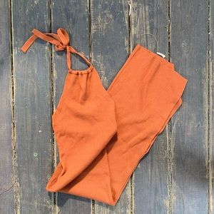 Verge Girl Halter Ribbed Knit Midi Dress